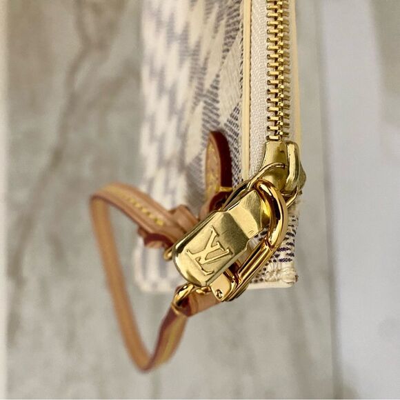 LOUIS VUITTON Damier Azur (Neverfull MM ) Pouch Bag 💼 AR1158 - Picture 4 of 16